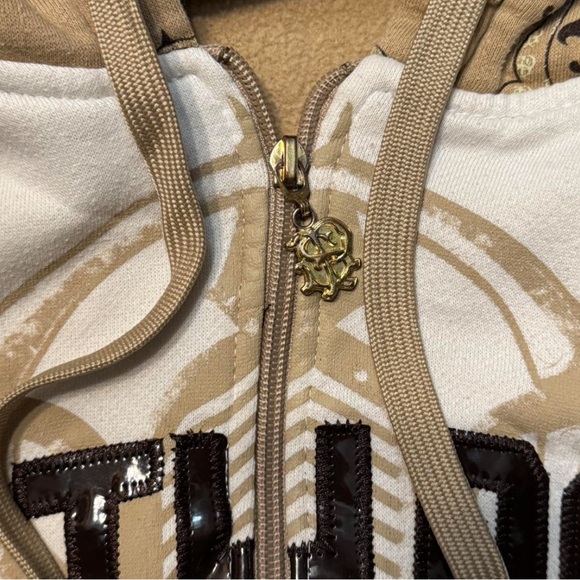 South Pole Tan and White Zip Up Sweater - Picture 3 of 5